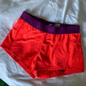 Nike Drifit Running Shorts Orange and Purple